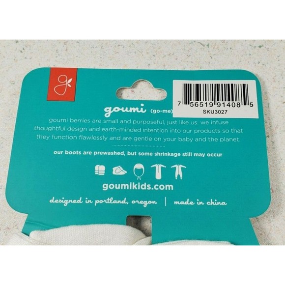 Goumikids Soft Stay On Baby Boots Infant Booties Shoes, 0-3M Floral Print White - Picture 8 of 11